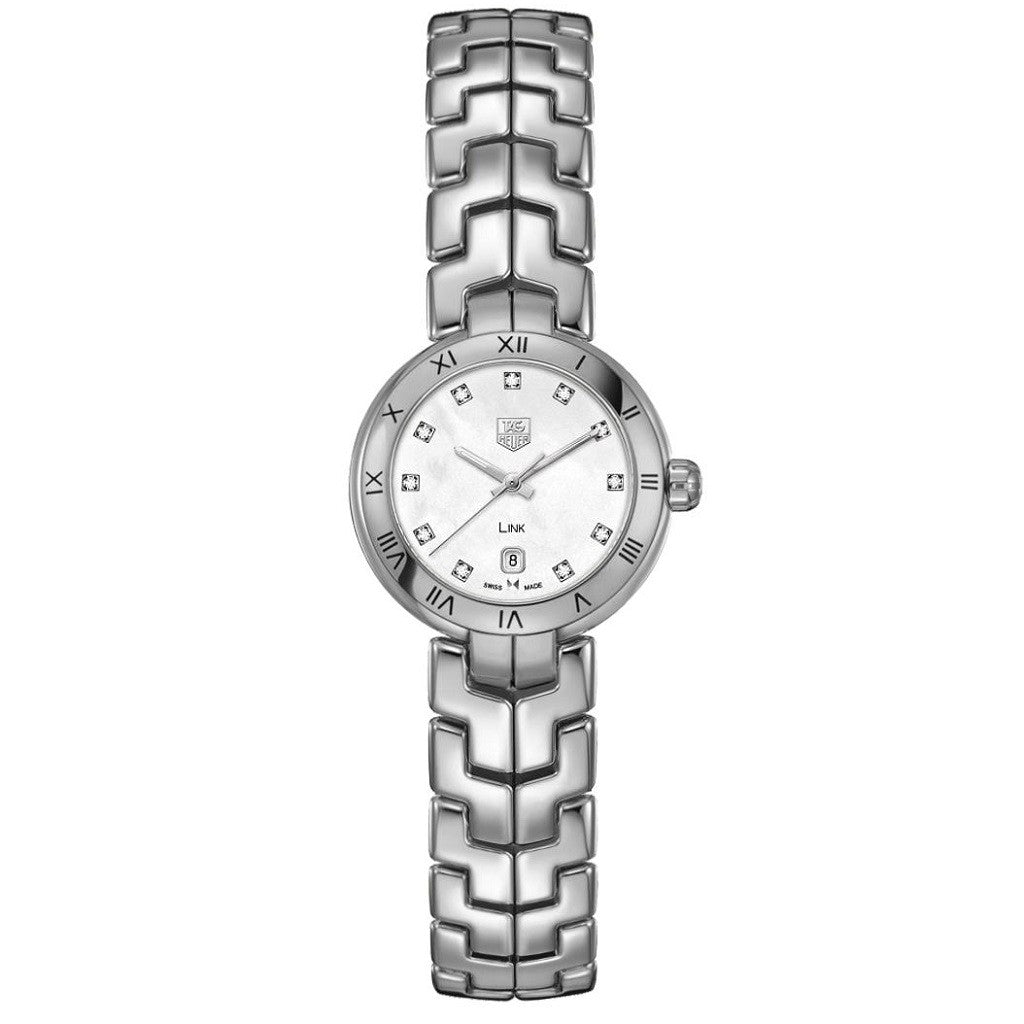 Shop Authentic Tag Heuer Link Diamonds Mother of Pearl Dial Silver Steel Strap Watch for Women - WAT1417.BA0954 - Luxxuri