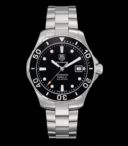 Shop Authentic Tag Heuer Aquaracer Automatic Caliber 5 Black Dial Silver Steel Strap Watch for Men - WAN2110.BA0822 - Luxxuri