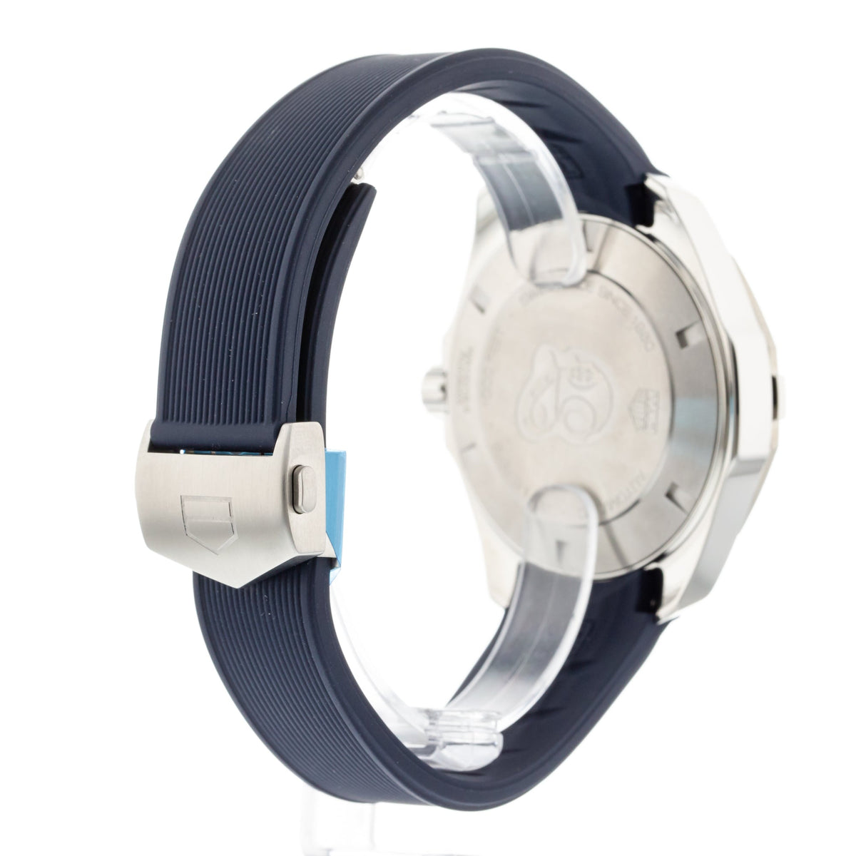 Shop Authentic Tag Heuer Aquaracer Calibre 5 Automatic Blue Dial Blue Rubber Strap Watch for Men - WAY201B.FT6150 - Luxxuri