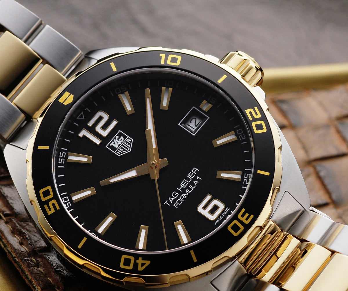Shop Authentic Tag Heuer Formula 1 Quartz Black Dial Two Tone Steel Strap Watch for Men - WAZ1121.BB0879 - Luxxuri