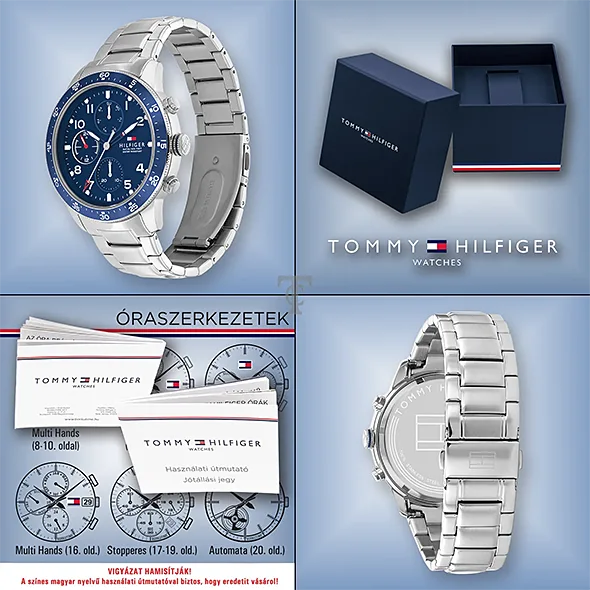 Shop Authentic Tommy Hilfiger Jimmy Chronograph Quartz Blue Dial Silver Steel Strap Watch For Men - 1791949 - Luxxuri