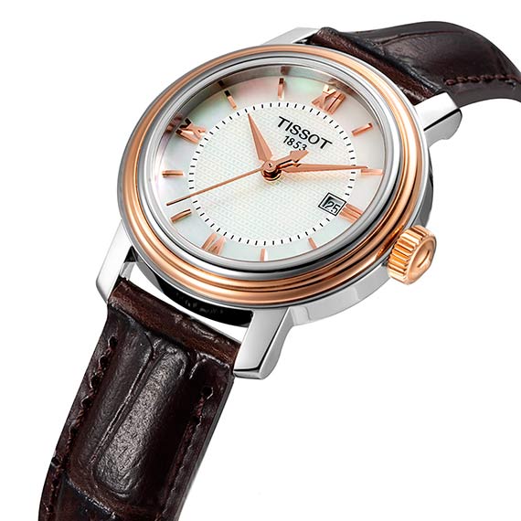 Shop Authentic Tissot Bridgeport Lady White Dial Brown Leather Strap Watch For Women - T097.010.26.118.00 - Luxxuri