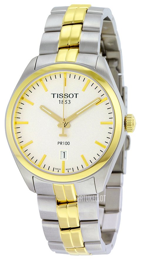 Shop Authentic Tissot T Classic PR 100 White Dial Two Tone Steel Strap Watch for Men - T101.410.22.031.00 - Luxxuri