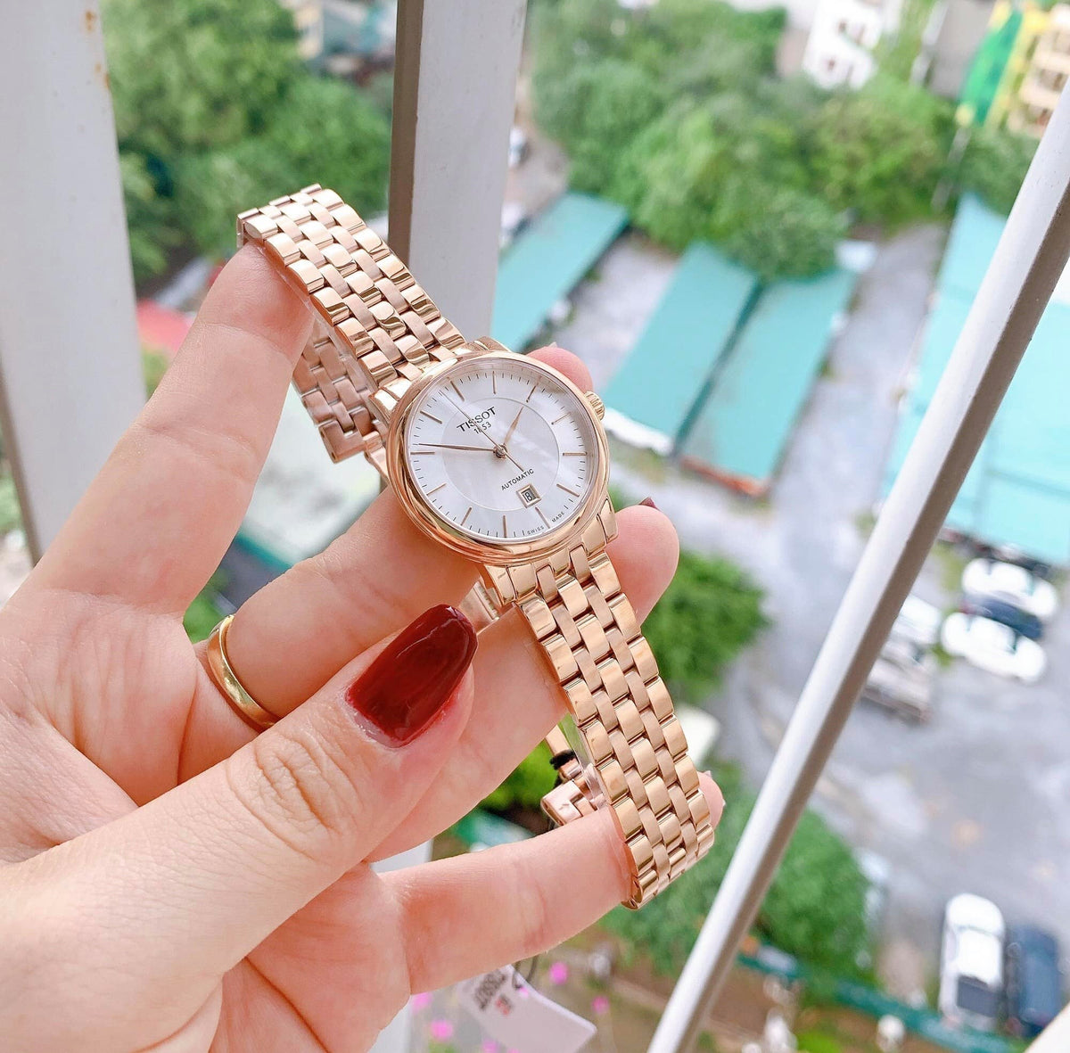 Shop Authentic Tissot T Classic Carson Premium White Dial Rose Gold Steel Strap Watch for Women - T122.207.33.031.00 - Luxxuri