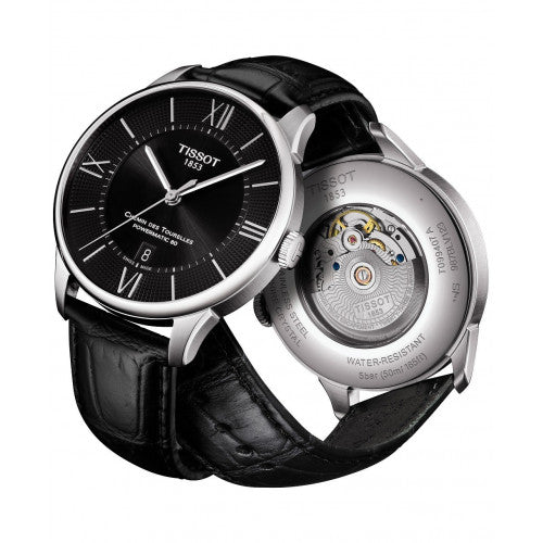 Shop Authentic Tissot T Classic Chemin Des Tourelles Chronograph Black Dial Black Leather Strap Watch For Men - T099.427.16.058.00 - Luxxuri