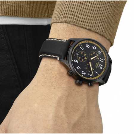 Shop Authentic Tissot Chrono XL Vintage Chronograph Black Dial Black Leather Strap Watch For Men - T116.617.36.052.02 - Luxxuri