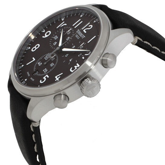 Shop Authentic Tissot Chrono XL Vintage Quartz Black Dial Black Leather Strap Watch For Men - T116.617.16.062.00 - Luxxuri