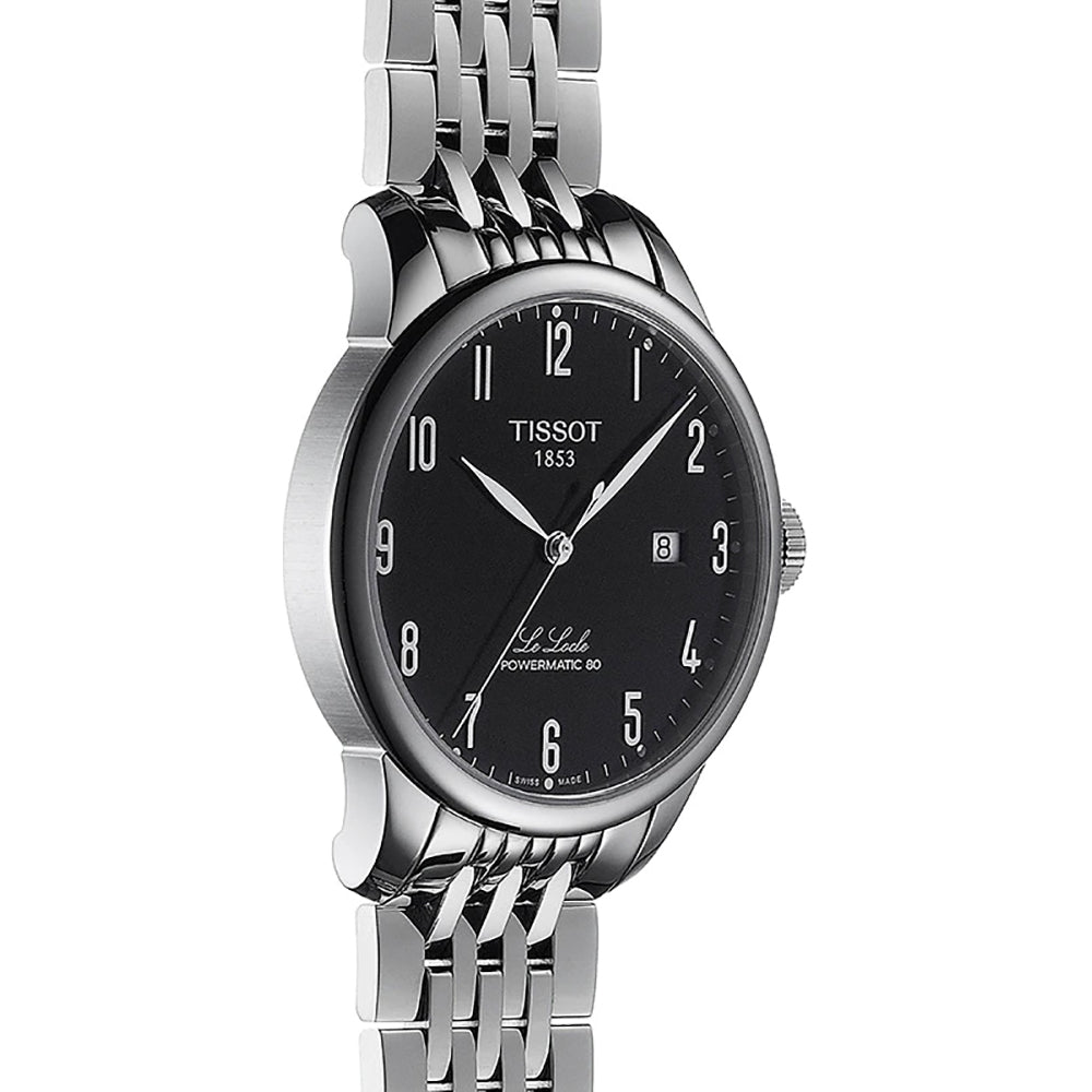 Shop Authentic Tissot T Classic Powermatic 80 Black Dial Silver Steel Strap Watch For Men - T41.1.483.52 - Luxxuri