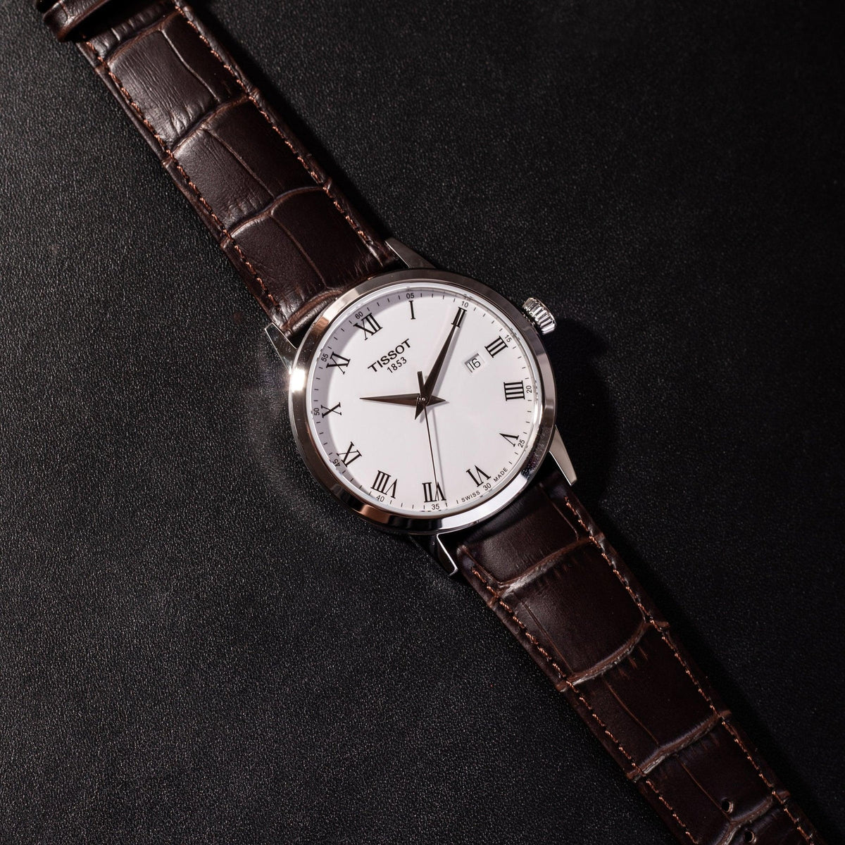 Shop Authentic Tissot T Classic Dream White Dial Brown Leather Strap Watch for Men - T033.410.16.013.01 - Luxxuri