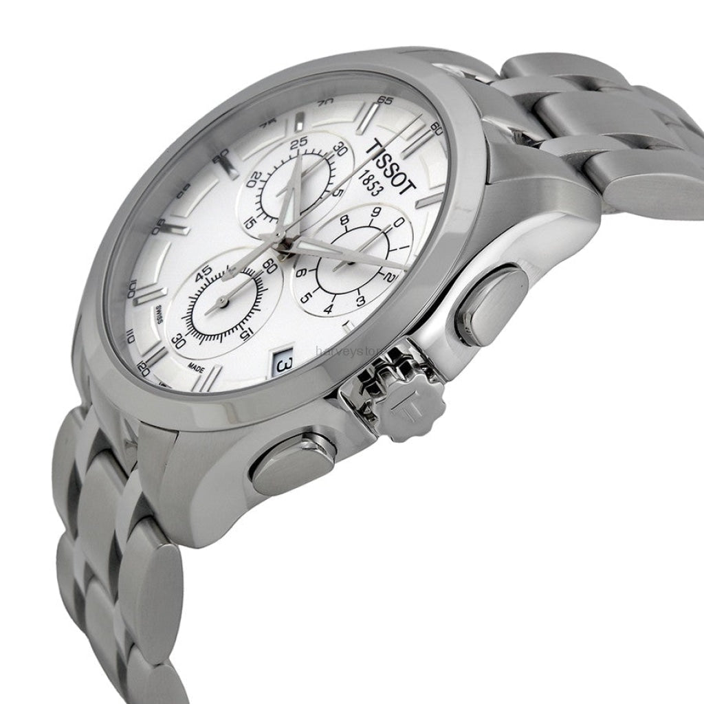 Shop Authentic Tissot T Classic Couturier Chronograph White Dial Silver Steel Strap Watch For Men - T101.617.11.031.00 - Luxxuri