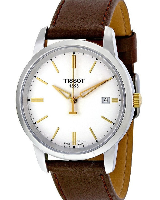 Shop Authentic Tissot T Classic Dream White Dial Brown Leather Strap Watch for Men - T033.410.26.011.01 - Luxxuri