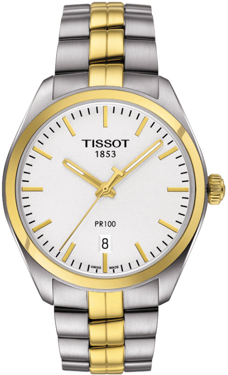 Shop Authentic Tissot T Classic PR 100 White Dial Two Tone Steel Strap Watch for Men - T101.410.22.031.00 - Luxxuri