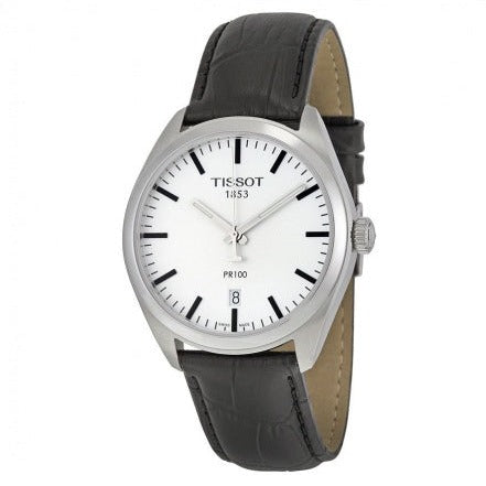 Shop Authentic Tissot T Classic PR 100 White Dial Black Leather Strap Watch for Men - T101.410.16.031.00 - Luxxuri