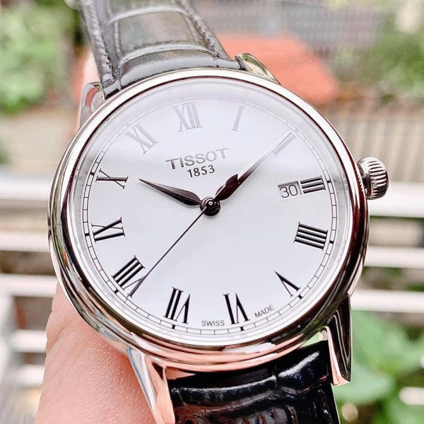 Shop Authentic Tissot T Classic Carson White Dial Black Leather Strap Watch for Men - T085.410.16.013.00 - Luxxuri