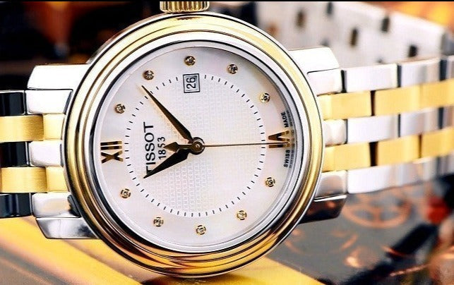 Tissot T Classic Bridgeport Mother of Pearl Dial Two Tone Steel Strap Watch For Women - T097.010.22.116.00