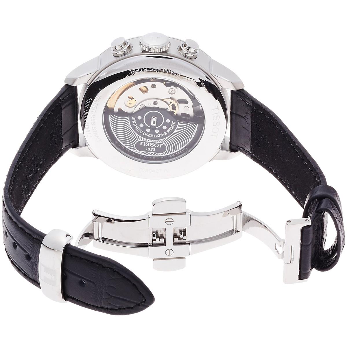 Shop Authentic Tissot T Classic Chemin Des Tourelles Chronograph Black Dial Black Leather Strap Watch For Men - T099.427.16.058.00 - Luxxuri