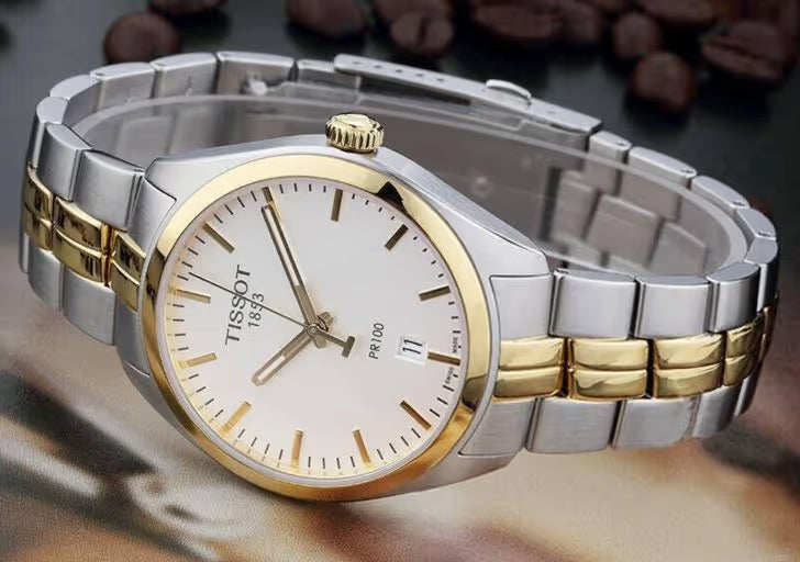 Shop Authentic Tissot T Classic PR 100 White Dial Two Tone Steel Strap Watch for Men - T101.410.22.031.00 - Luxxuri