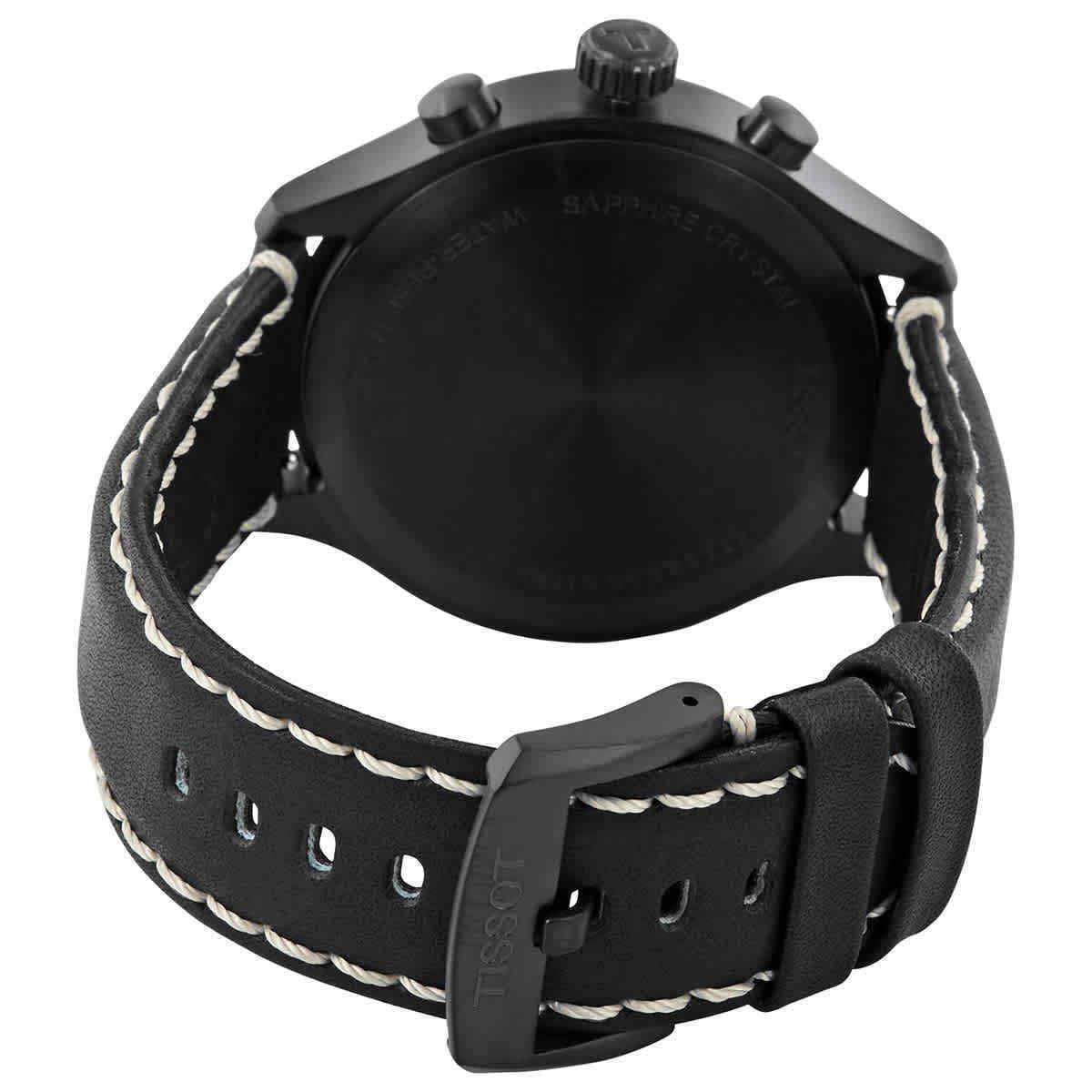 Shop Authentic Tissot Chrono XL Vintage Chronograph Black Dial Black Leather Strap Watch For Men - T116.617.36.052.02 - Luxxuri
