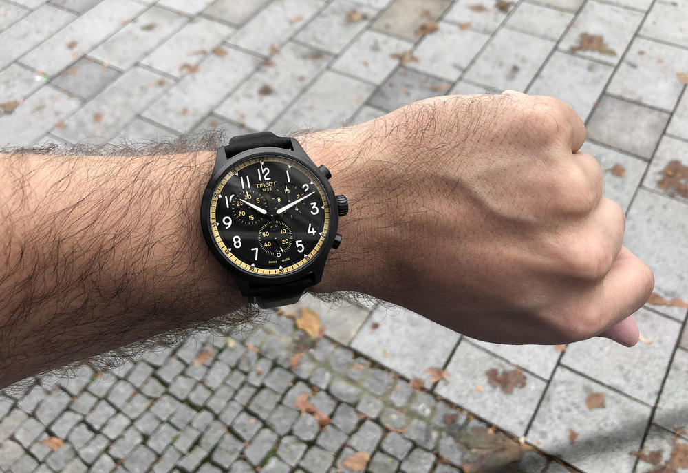 Shop Authentic Tissot Chrono XL Vintage Chronograph Black Dial Black Leather Strap Watch For Men - T116.617.36.052.02 - Luxxuri