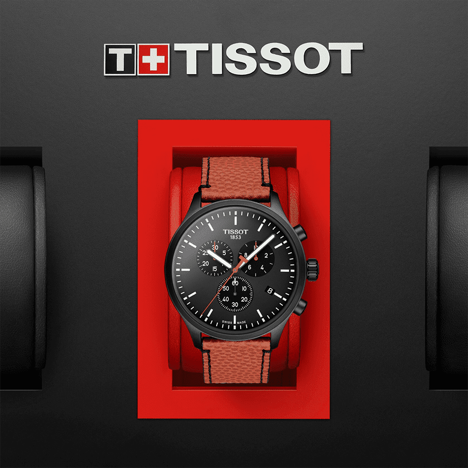 Shop Authentic Tissot Chrono XL NBA Special Edition Black Dial Brown Leather Strap Watch for Men - T116.617.36.051.12 - Luxxuri