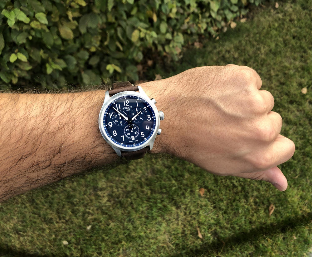 Shop Authentic Tissot Chrono XL Vintage Blue Dial Brown Leather Strap Watch For Men - T116.617.16.042.00 - Luxxuri
