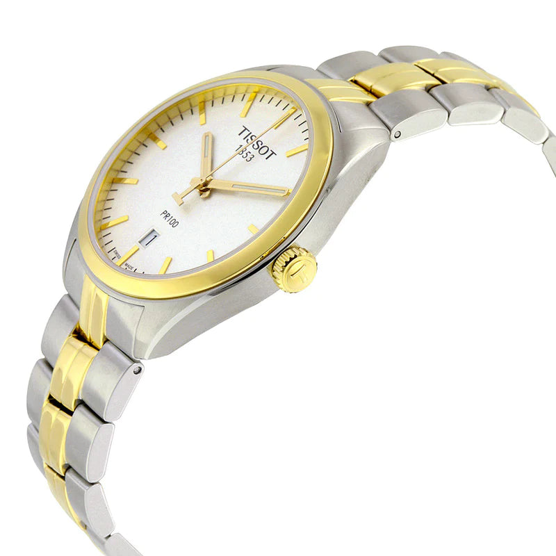 Shop Authentic Tissot T Classic PR 100 White Dial Two Tone Steel Strap Watch for Men - T101.410.22.031.00 - Luxxuri