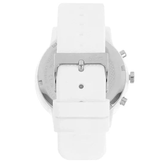 Lacoste 12.12 Chronograph White Dial White Silicon Strap Watch for Men - 2011246