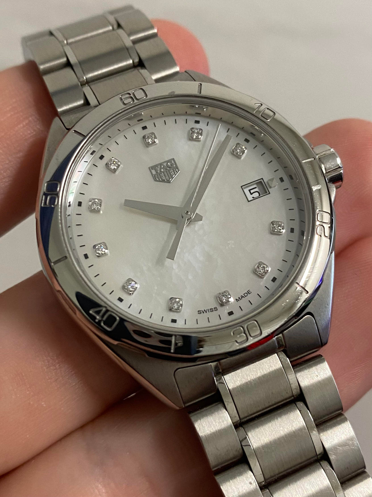 Shop Authentic Tag Heuer Formula 1 Diamonds Mother of Pearl White Dial Watch for Women - WBJ1319.BA0666 - Luxxuri