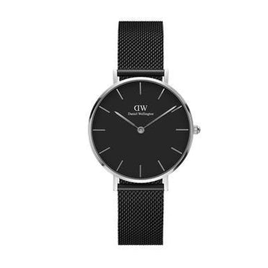 Shop Authentic Daniel Wellington Petite Ashfield Black Dial Black Mesh Strap Watch For Women - DW00100202 - Luxxuri