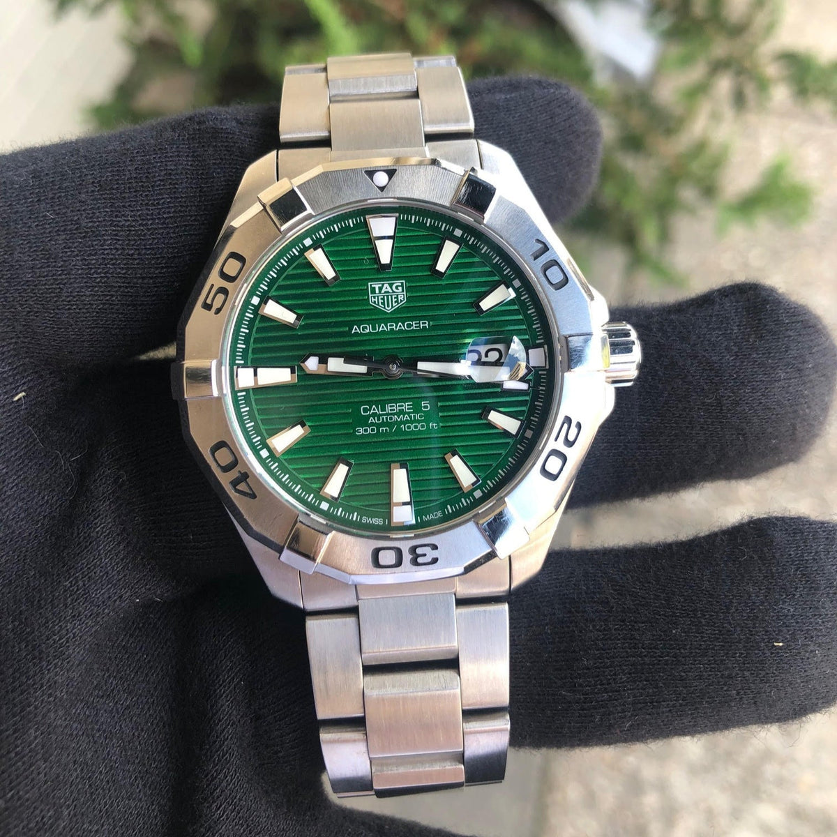 Shop Authentic Tag Heuer Aquaracer Green Dial Watch for Men - WAY2015.BA0927 - Luxxuri