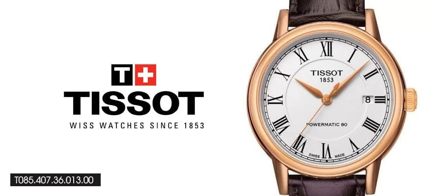 Shop Authentic Tissot T Classic Carson Powermatic 80 White Dial Brown Leather Strap Watch for Men - T085.407.36.013.00 - Luxxuri
