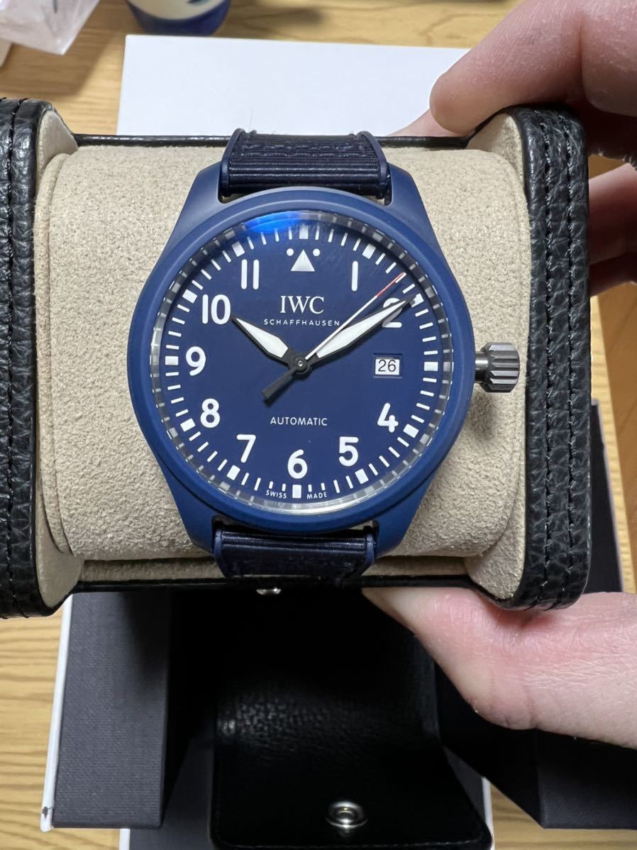 Shop Authentic IWC Pilot’s Watch Automatic "Laureus Sport for Good" Edition Blue Dial Blue Nylon Strap Watch for Men - IW328101 - Luxxuri