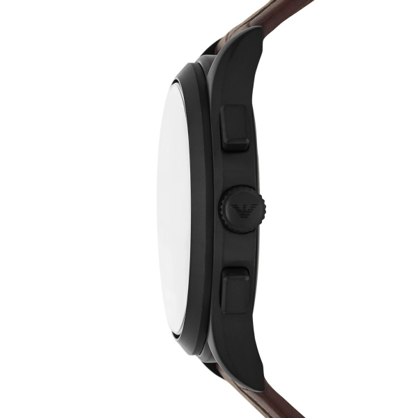Shop Authentic Emporio Armani Paolo Chronograph Black Dial Brown Leather Strap Watch For Men - AR11549 - Luxxuri