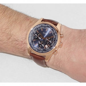 Shop Authentic Guess Persuit Chronograph Blue Dial Brown Leather Strap Watch for Men - W0500G1 - Luxxuri