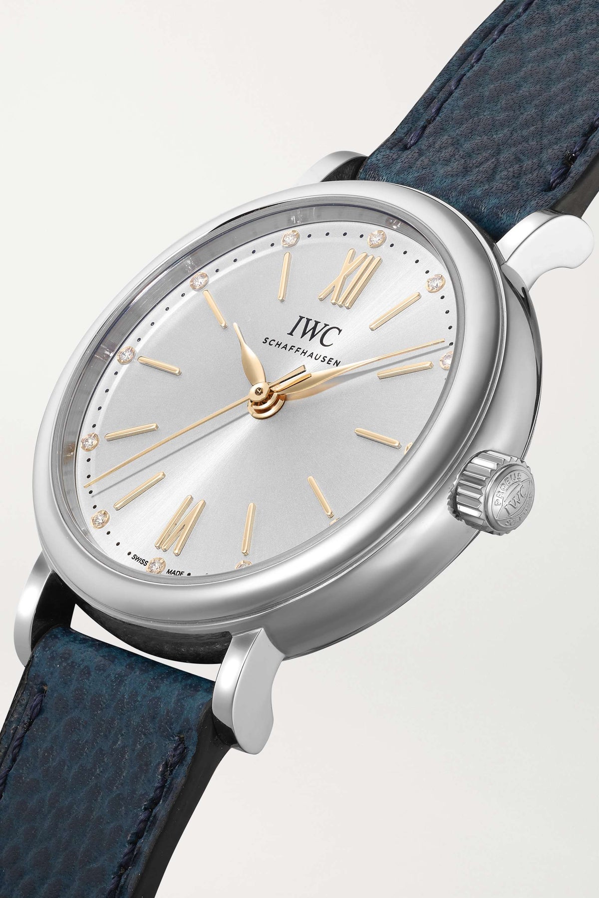 Shop Authentic IWC Portofino Automatic Silver Dial Blue Leather Strap Watch for Women - IW357411 - Luxxuri
