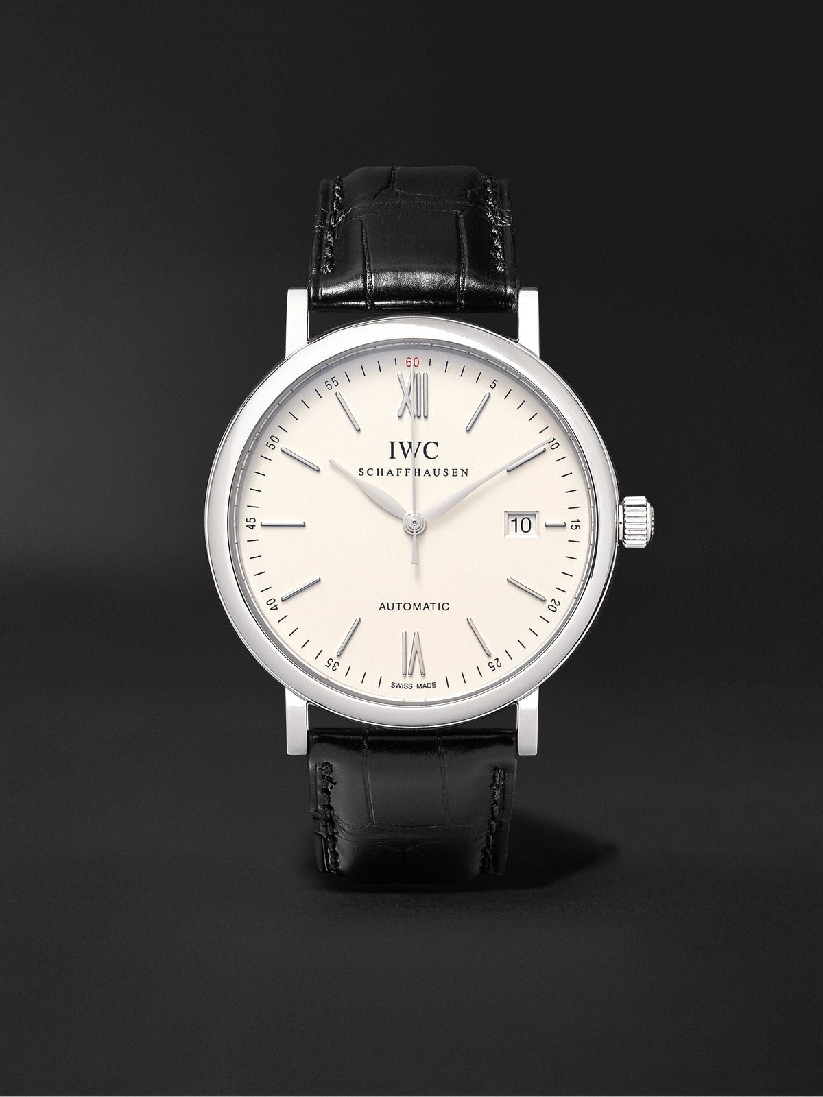 Shop Authentic IWC Portofino Automatic White Dial Black Leather Strap Watch for Men - IW356501 - Luxxuri