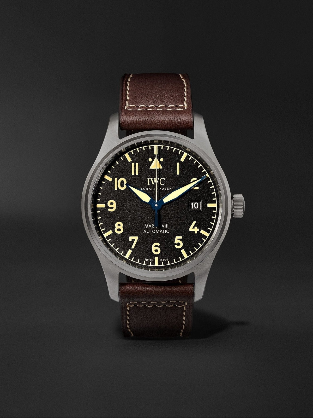 Shop Authentic IWC Pilot's Watch Mark XVIII 40mm Black Dial Brown Leather Strap Watch for Men - IW327006 - Luxxuri