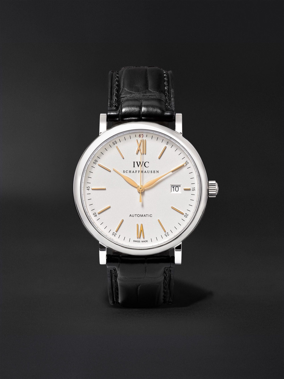 Shop Authentic IWC Portofino Automatic White Dial Black Leather Strap Watch for Men - IW356517 - Luxxuri