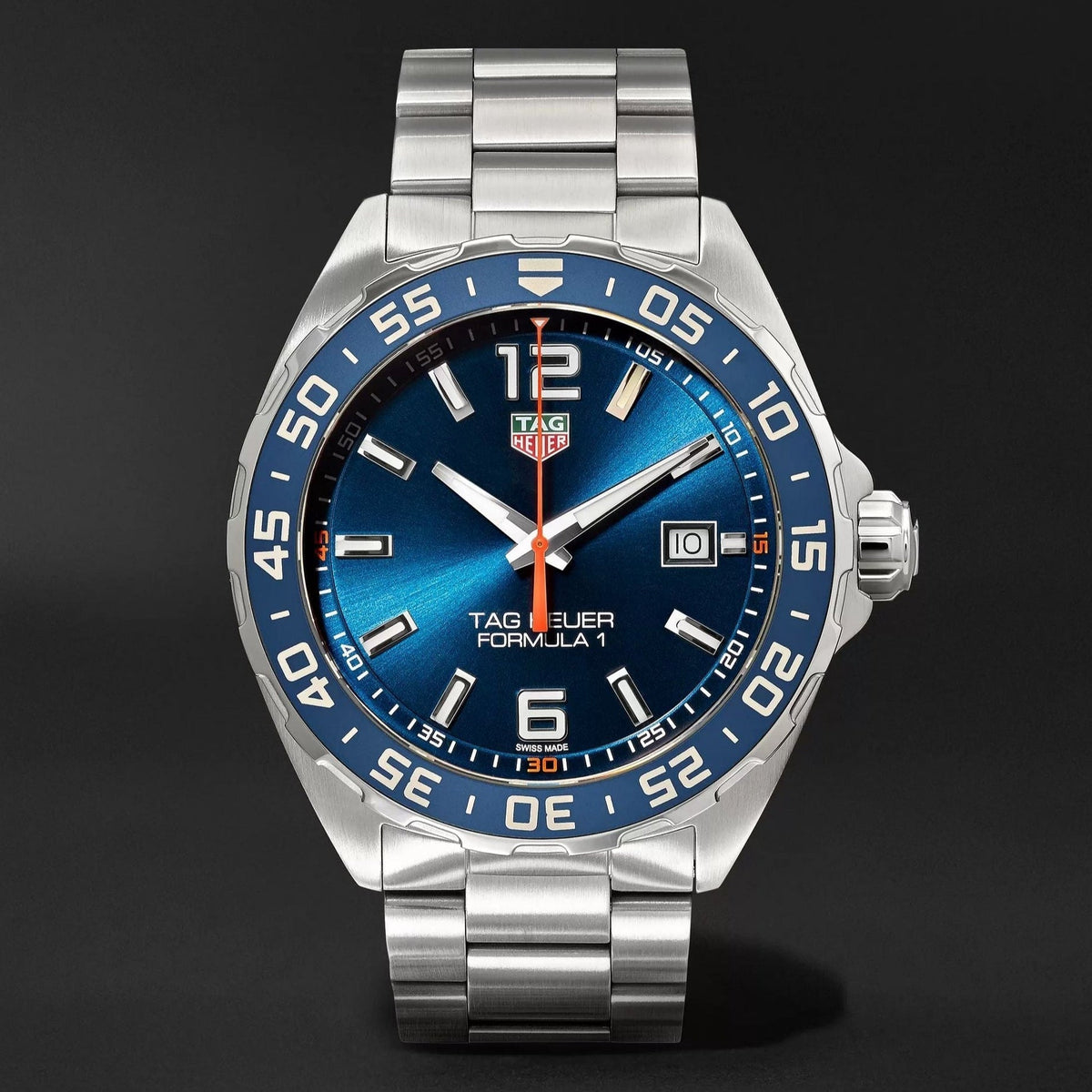 Shop Authentic Tag Heuer Formula 1 Quartz Blue Dial Silver Steel Strap Watch for Men - WAZ1010.BA0842 - Luxxuri