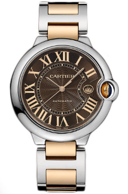 Shop Authentic Cartier Ballon Bleu de Cartier Brown Dial Two Tone Steel Strap Watch for Men - W6920032 - Luxxuri