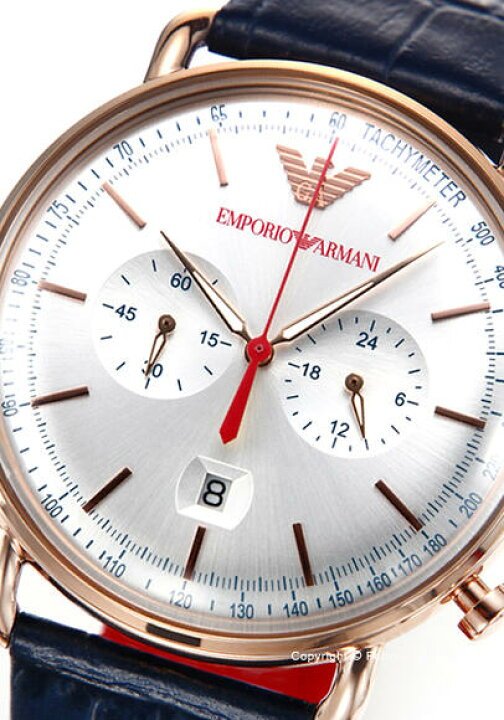 Shop Authentic Emporio Armani Aviator Silver Dial Blue Leather Strap Watch For Men - AR11123 - Luxxuri