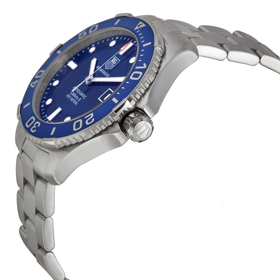 Shop Authentic Tag Heuer Aquaracer Caliber 5 Automatic Blue Dial Silver Steel Strap Watch for Men - WAN2111.BA0822 - Luxxuri