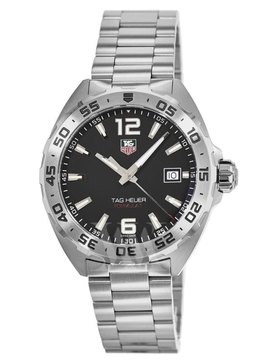 Shop Authentic Tag Heuer Formula 1 Stainless Steel 41mm Black Dial Silver Steel Strap Watch for Men - WAZ1112.BA0875 - Luxxuri