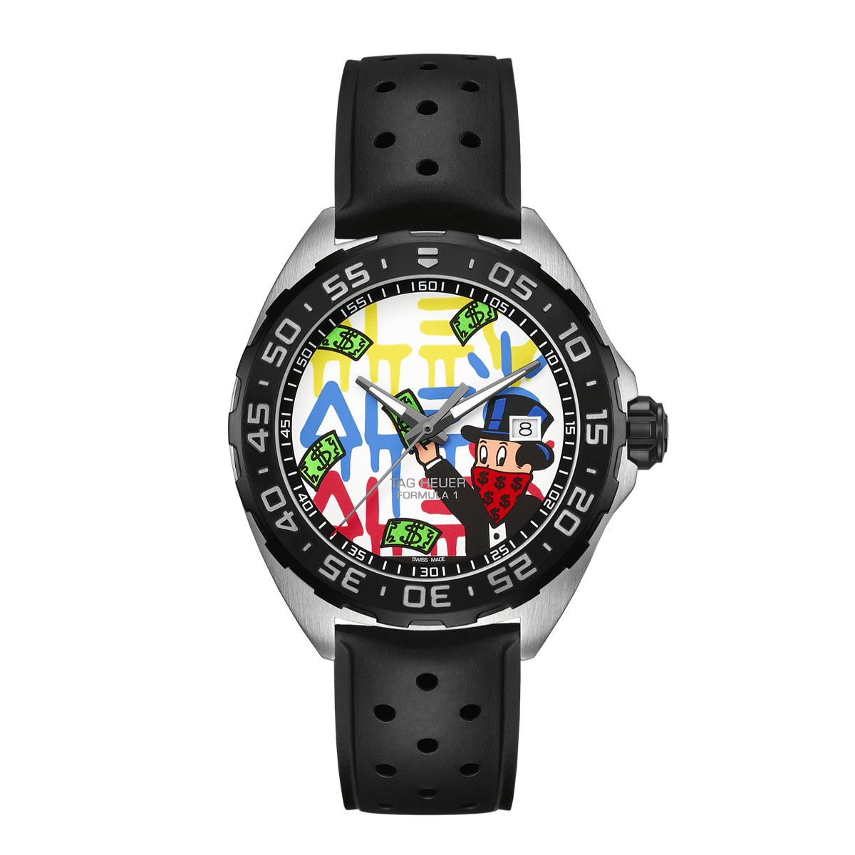 Shop Authentic Tag Heuer Formula 1 Alec Monopoly Special Edition Black Rubber Strap Watch for Men - WAZ1119.FT8023 - Luxxuri