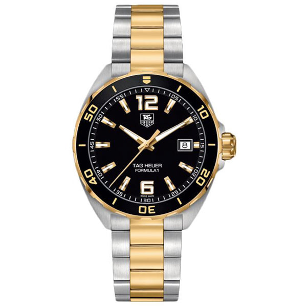 Shop Authentic Tag Heuer Formula 1 Quartz Black Dial Two Tone Steel Strap Watch for Men - WAZ1121.BB0879 - Luxxuri
