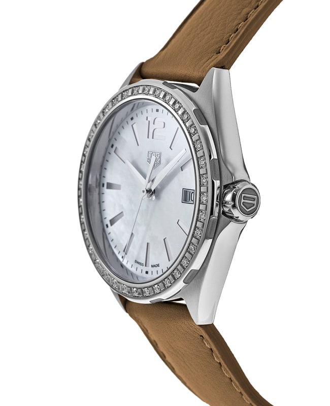 Shop Authentic Tag Heuer Formula 1 Quartz Mother of Pearl Dial Brown Leather Strap Watch for Women - WBJ131A.FC8255 - Luxxuri