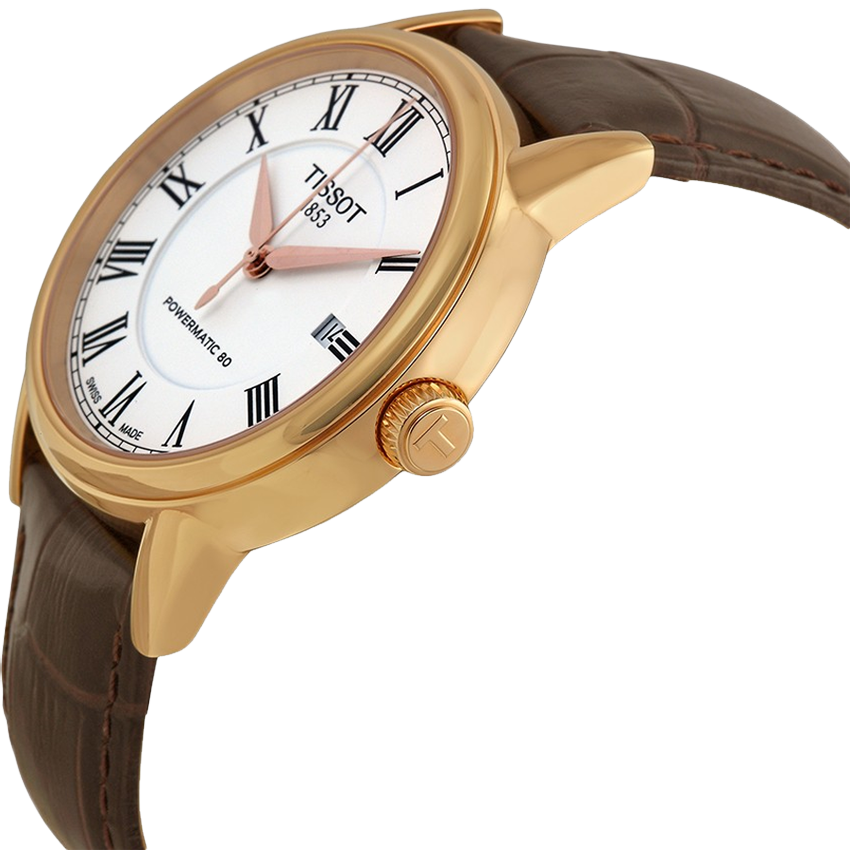 Shop Authentic Tissot T Classic Carson Powermatic 80 White Dial Brown Leather Strap Watch for Men - T085.407.36.013.00 - Luxxuri