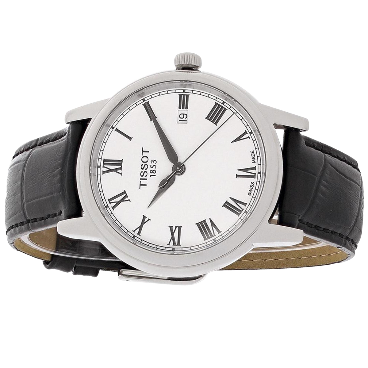 Shop Authentic Tissot T Classic Carson White Dial Black Leather Strap Watch for Men - T085.410.16.013.00 - Luxxuri