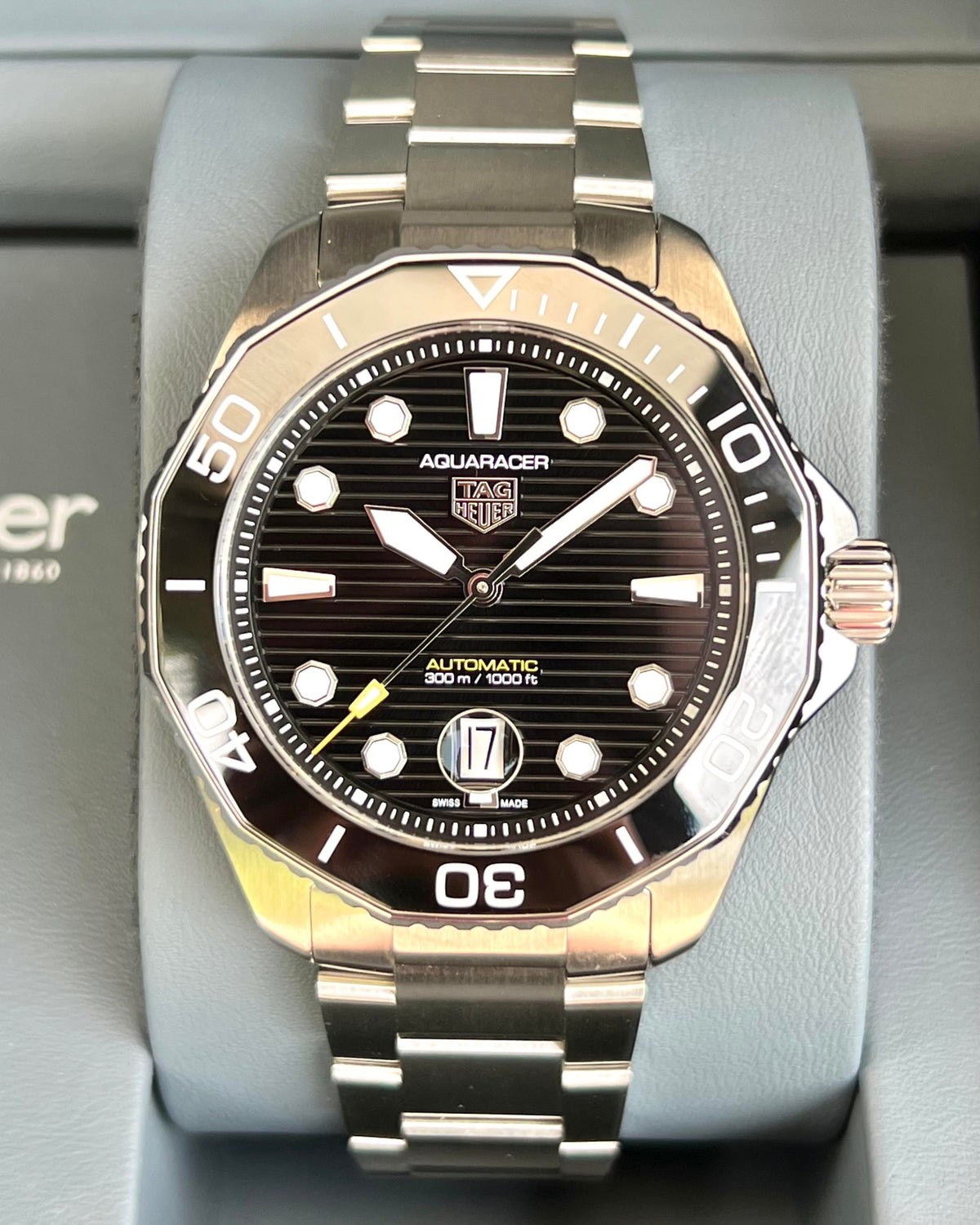 Shop Authentic Tag Heuer Aquaracer Professional 300 Automatic Black Dial Silver Steel Strap Watch for Men - WBP201A.BA0632 - Luxxuri