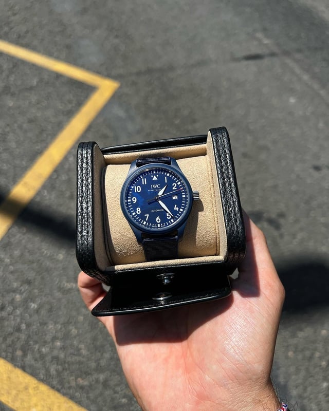Shop Authentic IWC Pilot’s Watch Automatic "Laureus Sport for Good" Edition Blue Dial Blue Nylon Strap Watch for Men - IW328101 - Luxxuri